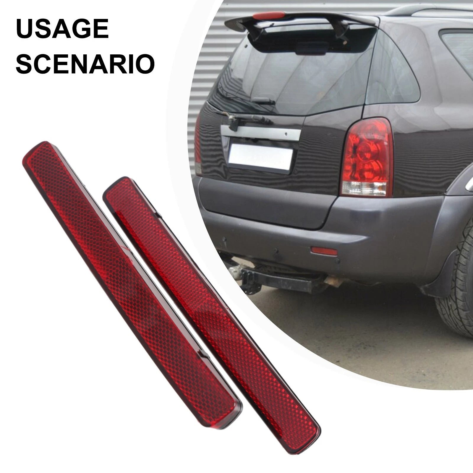 Pair Rear Bumper Reflectors for Ssangyong Rexton (2006–2017) & Kyron (2007–2011)