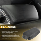 Console Lid Armrest Cover Leather for Dodge Challenger (2015–2020) Gray Stitch