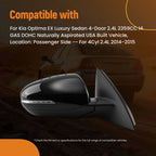 Passenger Mirror Assembly for Kia Optima (2014–2015) 876204C501