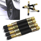 4x Flexible Tire Tyre Valve Extension Adapter for Car Truck Bus Black+Gold