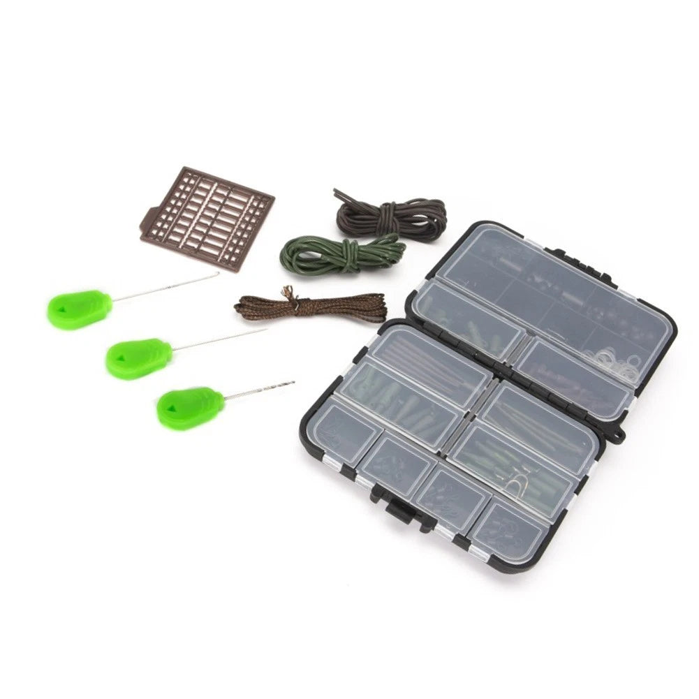 94-Piece Carp Fishing Accessories Kit - PE Nylon, Stainless Steel, Soft Rubber