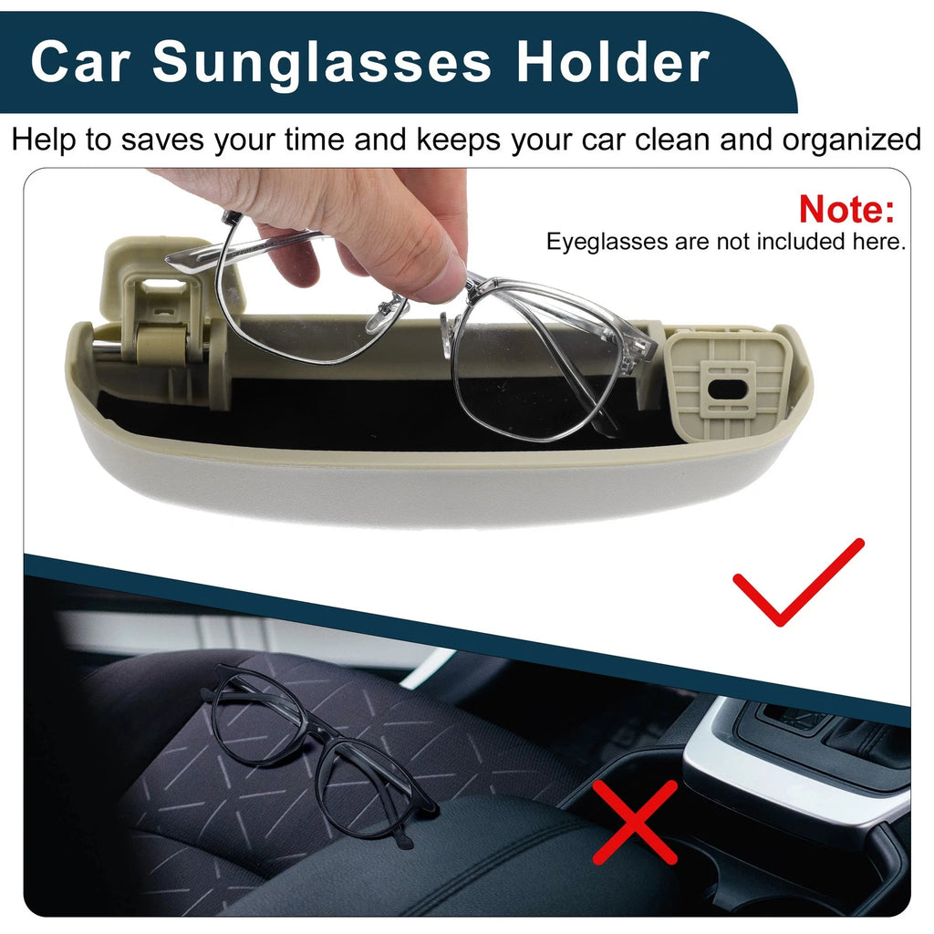 Sunglasses Case for Ford Everest (2015–2021) Eyeglasses Holder Storage Box Beige