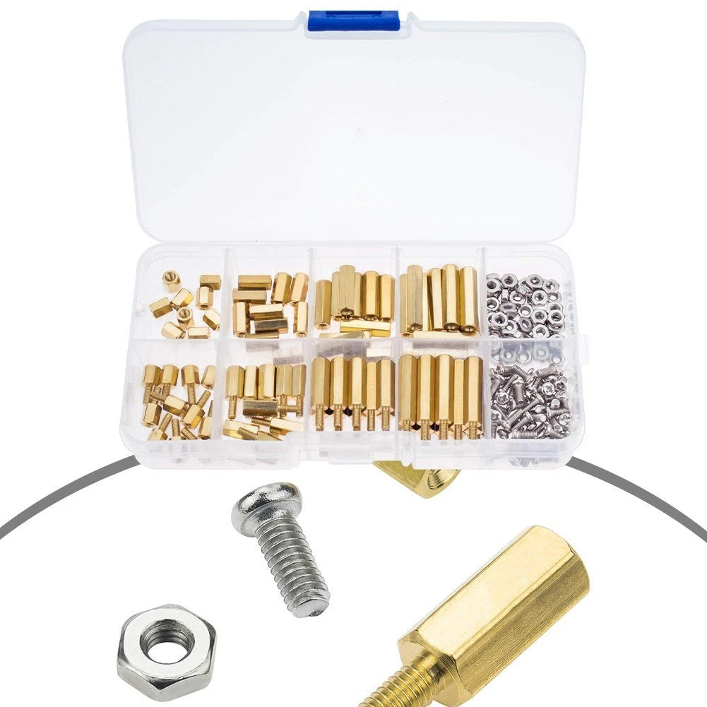 M2 5 Brass Standoff Kit with 180 Screws and Nuts for Automotive