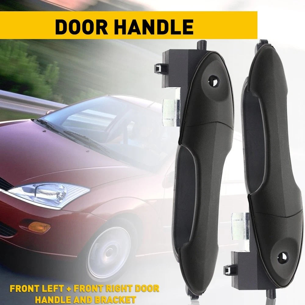Set of 2 Door Handles for Ford Focus (2000–2007) LH/RH with Reinforcement Bracket