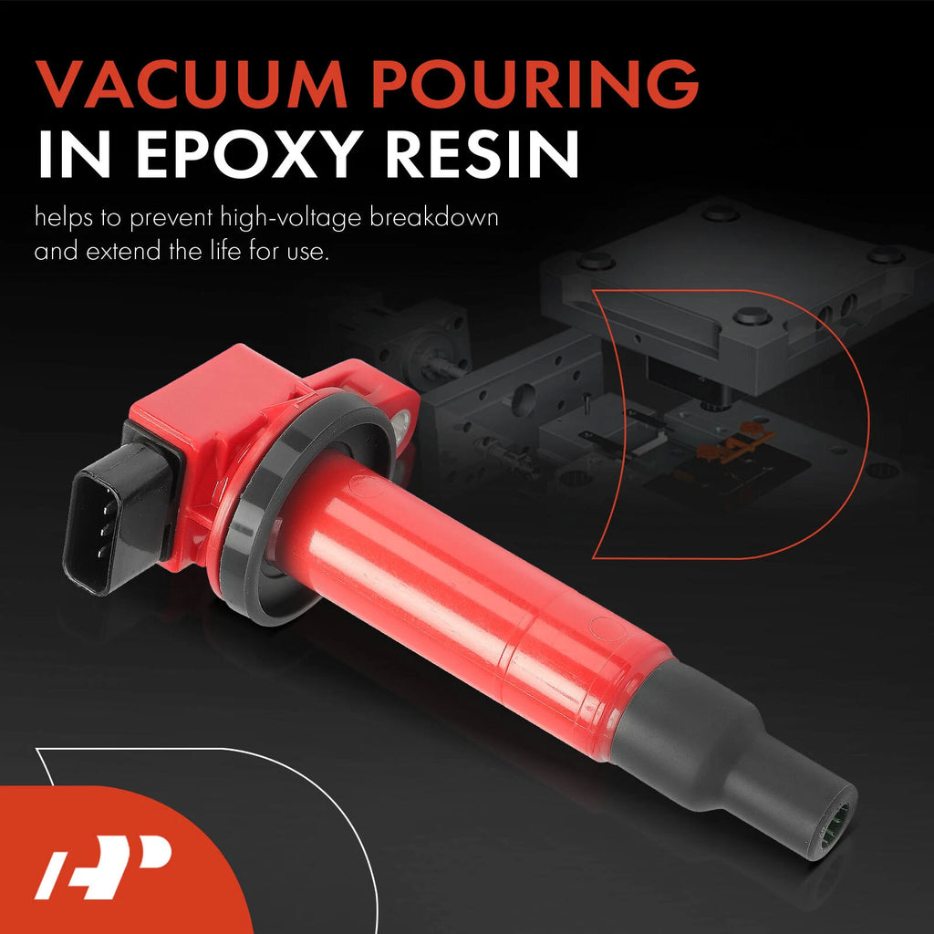 4x Red Ignition Coil Pack for Toyota Prius Yaris Echo Scion xA (2001–2009)