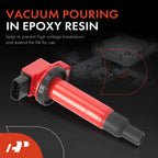 4x Red Ignition Coil Pack for Toyota Prius Yaris Echo Scion xA (2001–2009)