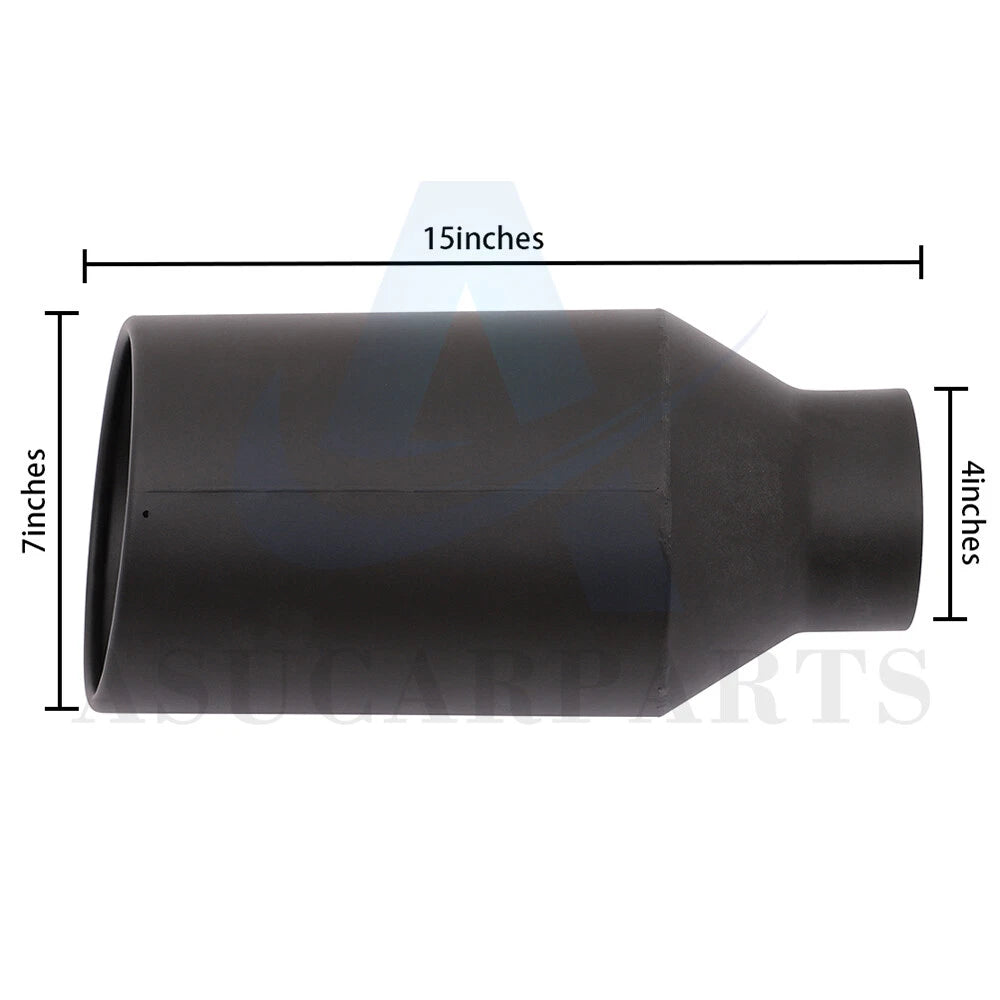 4" Inlet Black Stainless Steel Bolt On Exhaust Tip (Universal Fit)