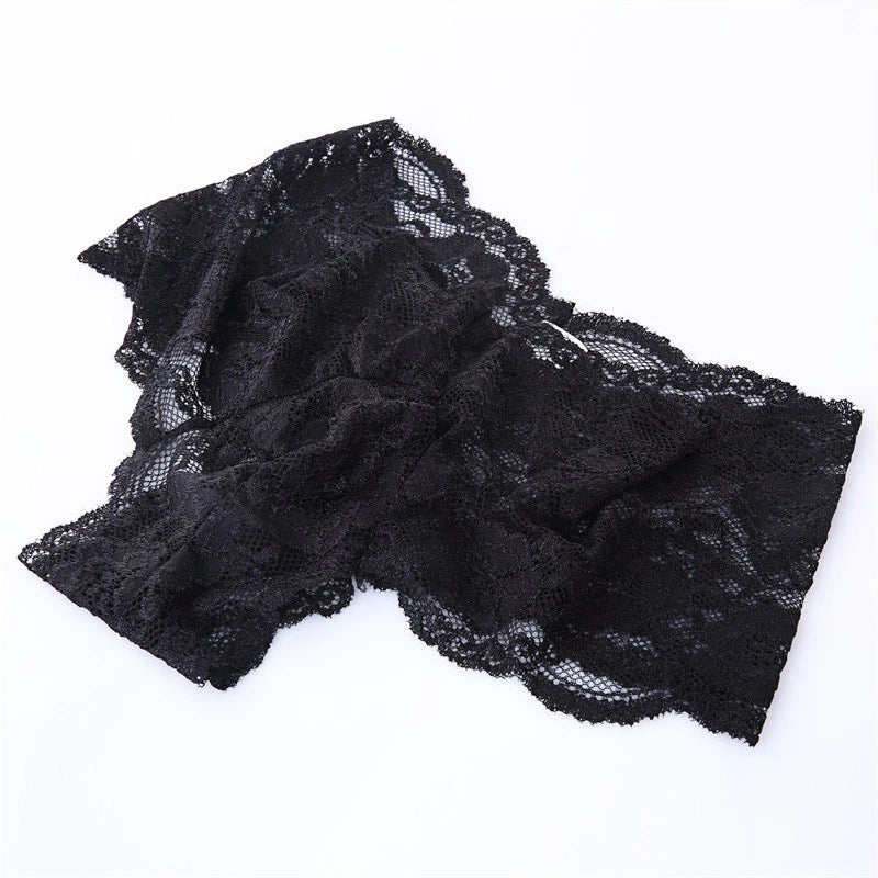 2X Lace Floral Bikini Thong Briefs for Men