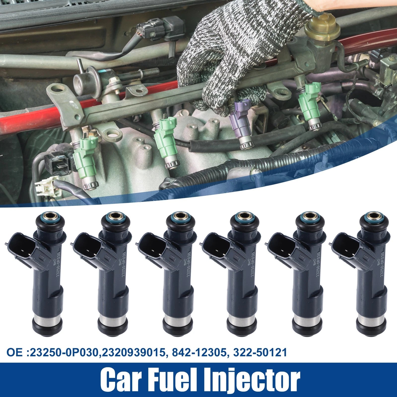Set of 6 Fuel Injector Nozzles for Toyota Tacoma 4.0L (2005–2011) 23250-0P030