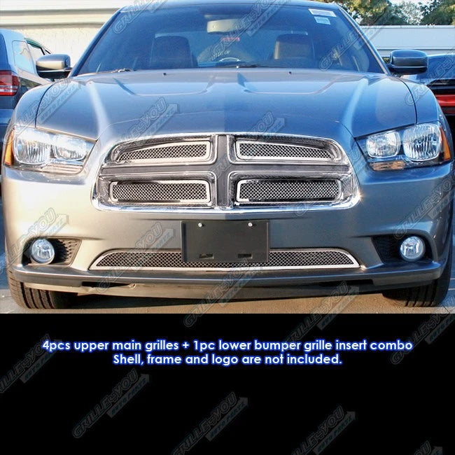 Stainless Steel Mesh Grill Combo for Dodge Charger (2011–2012)