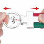 Italian Flag Style Key Fob Chain Keychain Ring for Universal Fit (-)