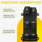Front Driver Master Power Window Door Switch for Honda Fit (2009–2014)