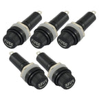 Set of 5 Black Fuse Holders for 6x30mm Glass Fuses 10A 250V
