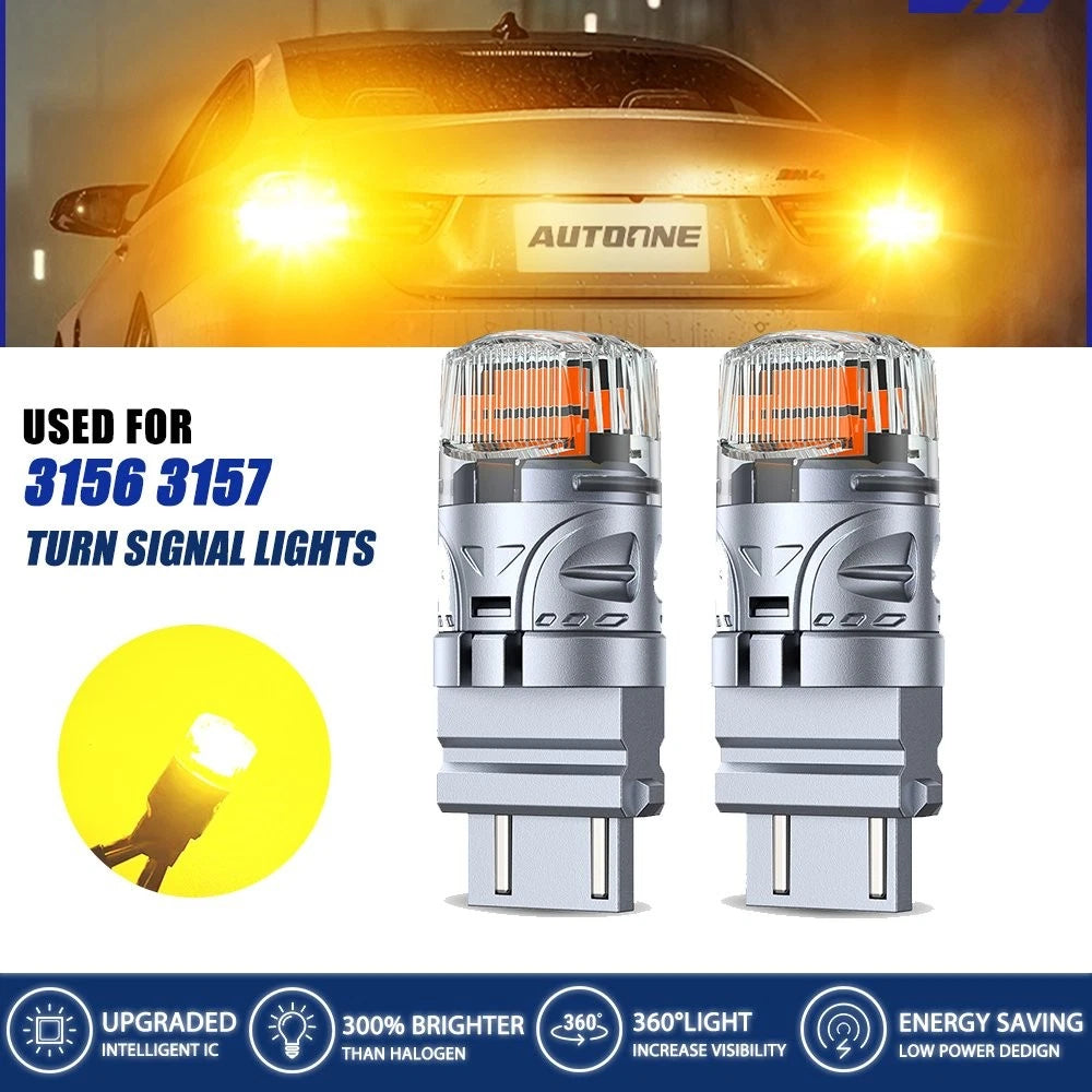 Set of 2 LED Turn Signal Light Bulbs for Autoone 4157 3156 3157