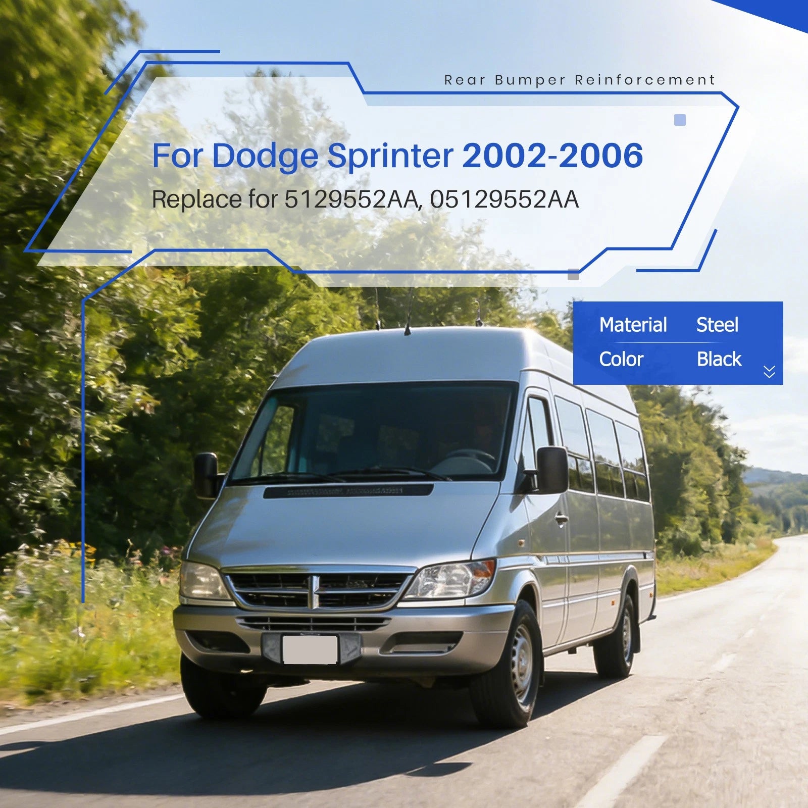 Rear Bumper Reinforcement Step Pad for Dodge Sprinter 2500/3500 (2002–2006)