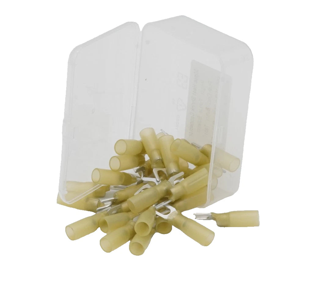30-Pack Marine HDPE Heat Shrink Fork Terminal #5 12-10 AWG Connector