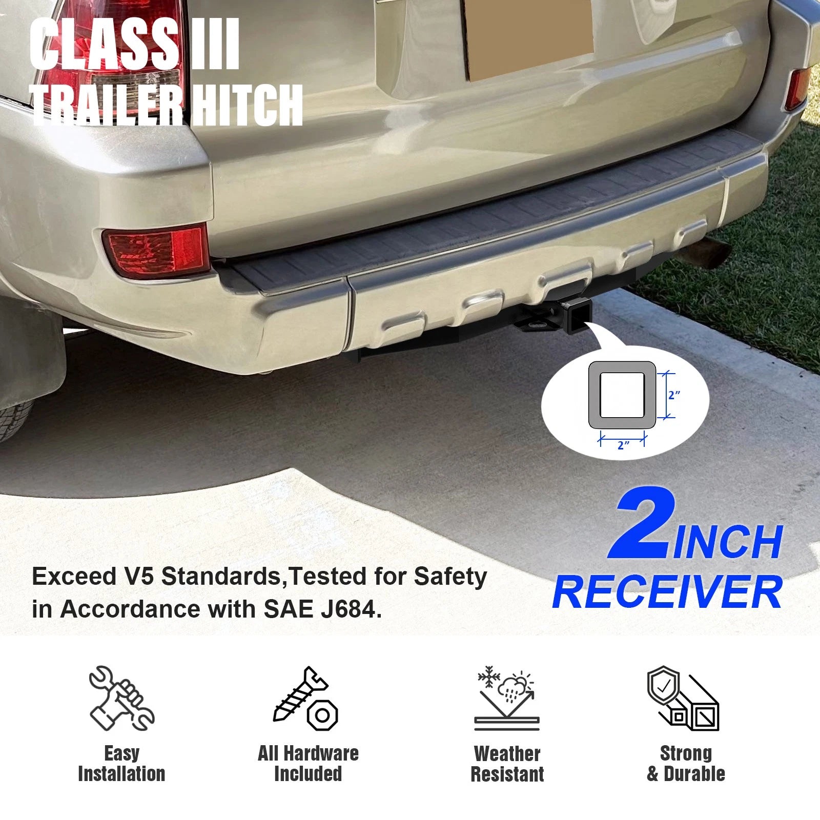 Trailer Hitch Receiver for Toyota 4Runner Lexus GX470 (2003-2009)