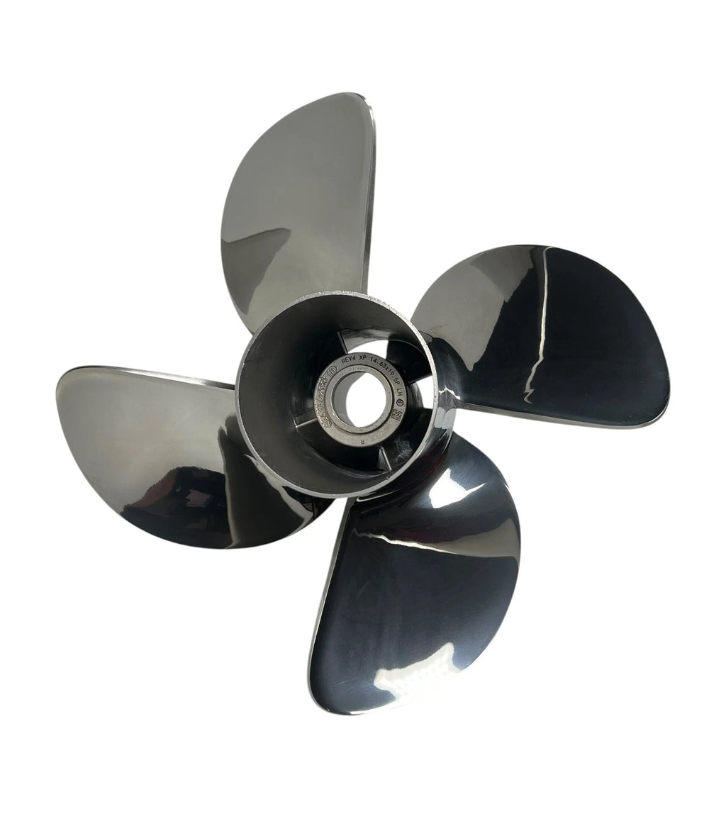 Set of 4 Mercury 14.6 x 19.5P LH Rev 4 XP Pro Finish SS Propellers