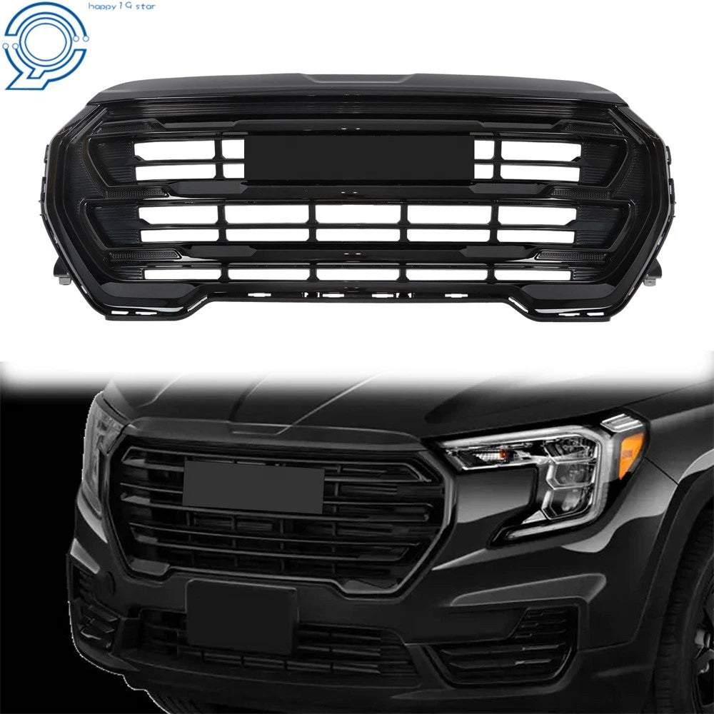 Bumper Grille for GMC Terrain AT4 (2022–2024) Gloss Black Plastic