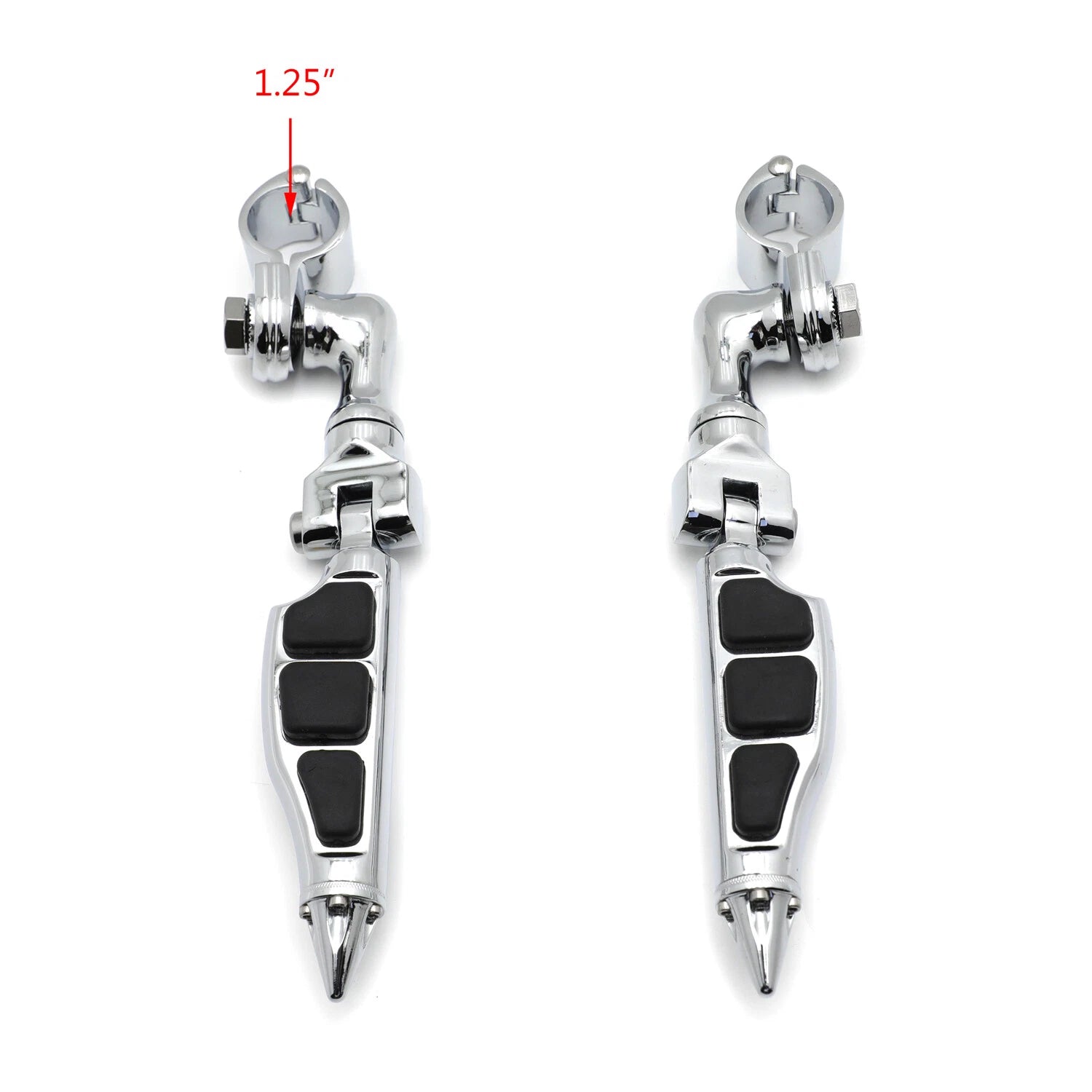 3" Stiletto Spike FootPeg for Harley Dyna Sportster Touring (1.25" Engine Guard)