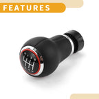 6 Speed Manual Gear Shift Knob for Audi A3 8P (2003–2013) Red Plastic Faux Leather