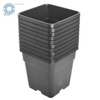 10 Pack Square Black Nursery Pots for Plants (2 Gallon)