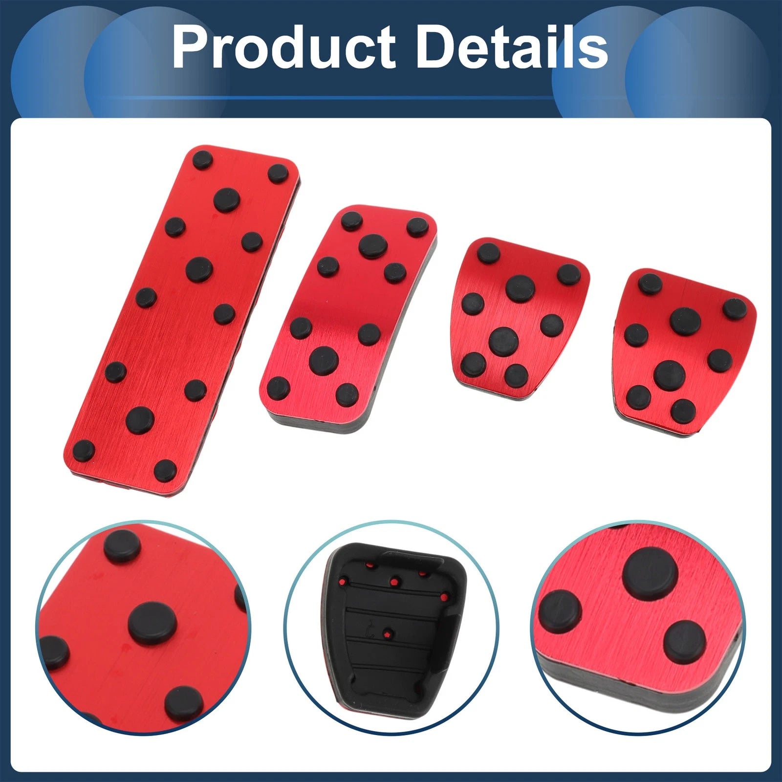 Set of 4 Foot Accelerator Pedal Covers for Subaru Forester (2003–2005) Red