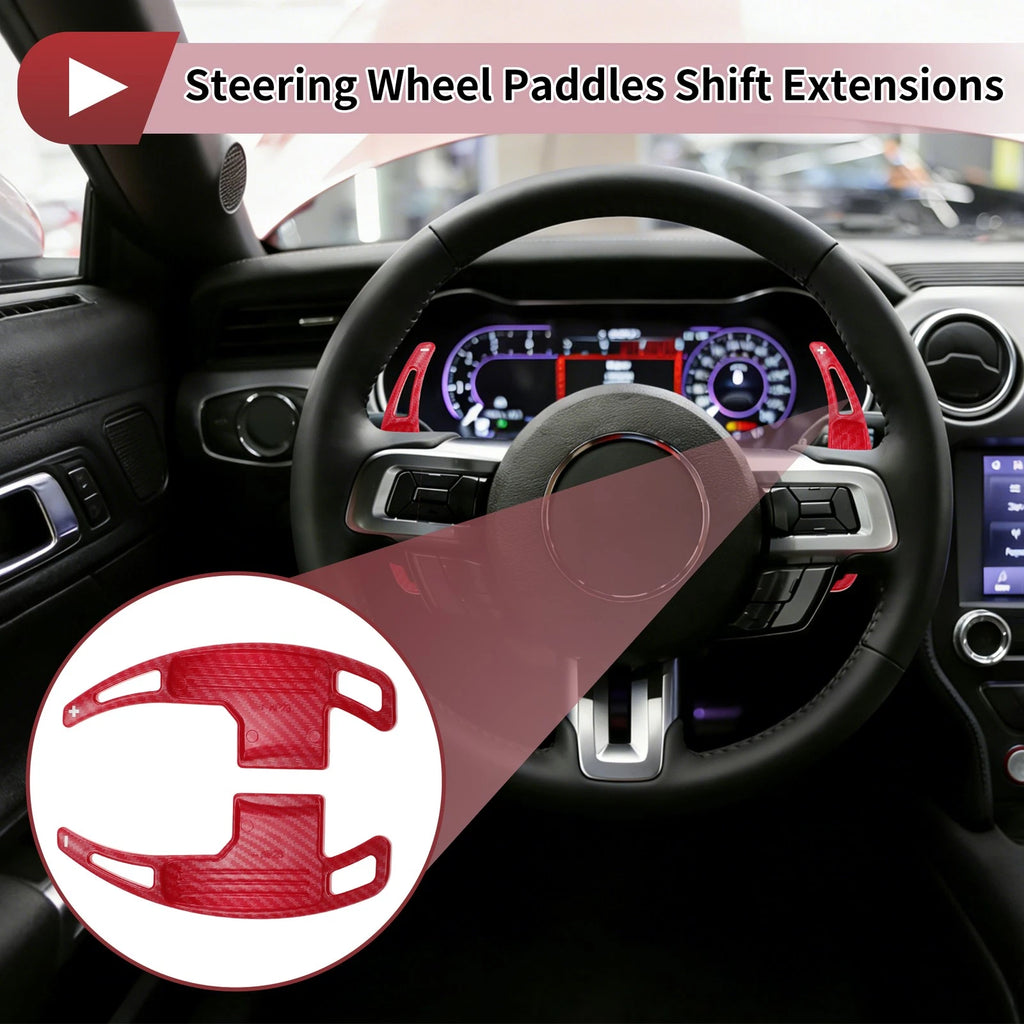 Plastic Steering Wheel Shift Paddles Extensions for Ford Mustang (2015–2023)