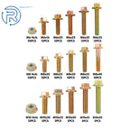 Flange Hexagon Screw Bolts and Nuts Kit for Universal Use (M6/M8/M10)