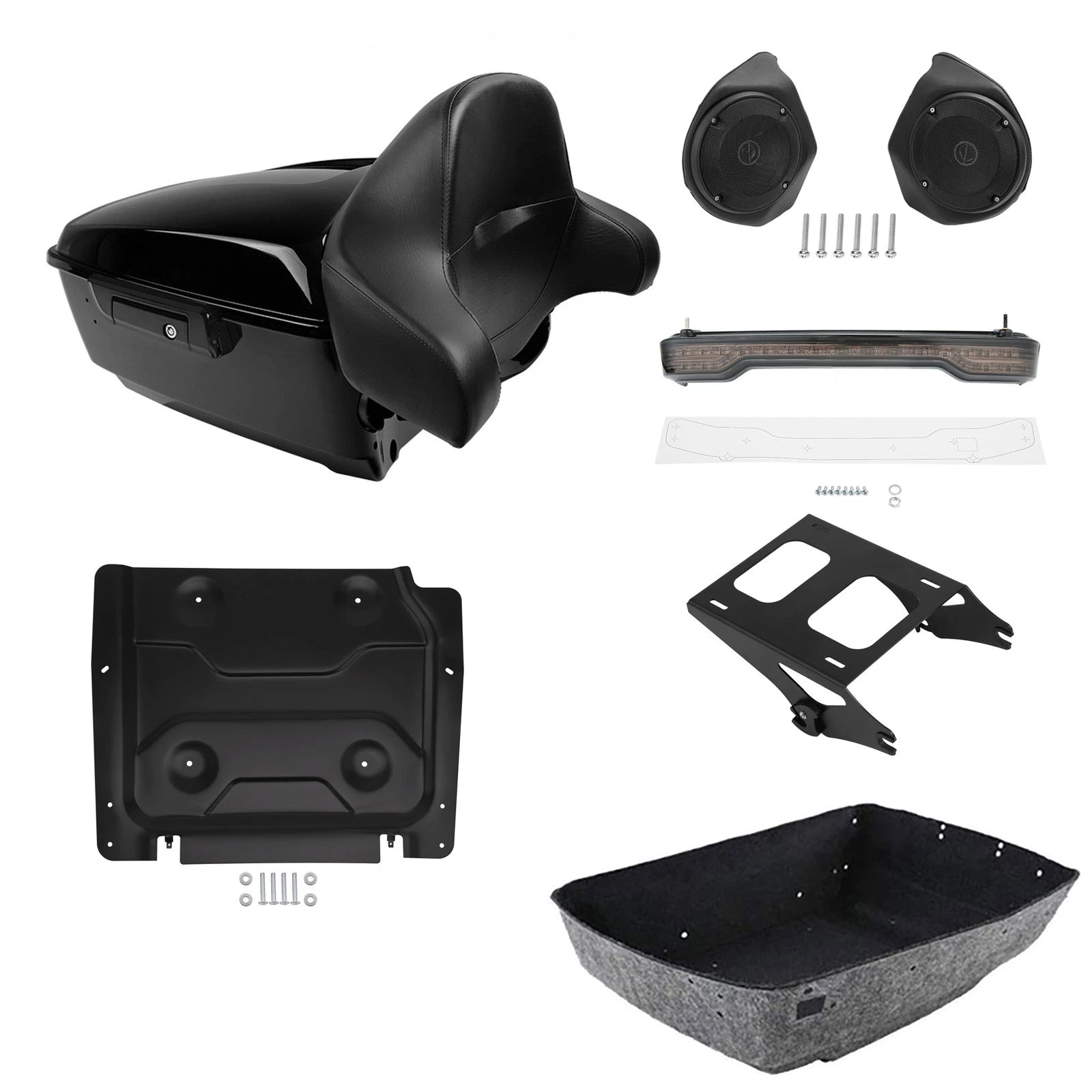 Trunk Luggage Backrest Mount Speakers for Harley Touring (2014–2026)