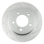 Front & Rear Drilled Slotted Brake Rotors & Ceramic Pads for Kia Forte (2014–2018)