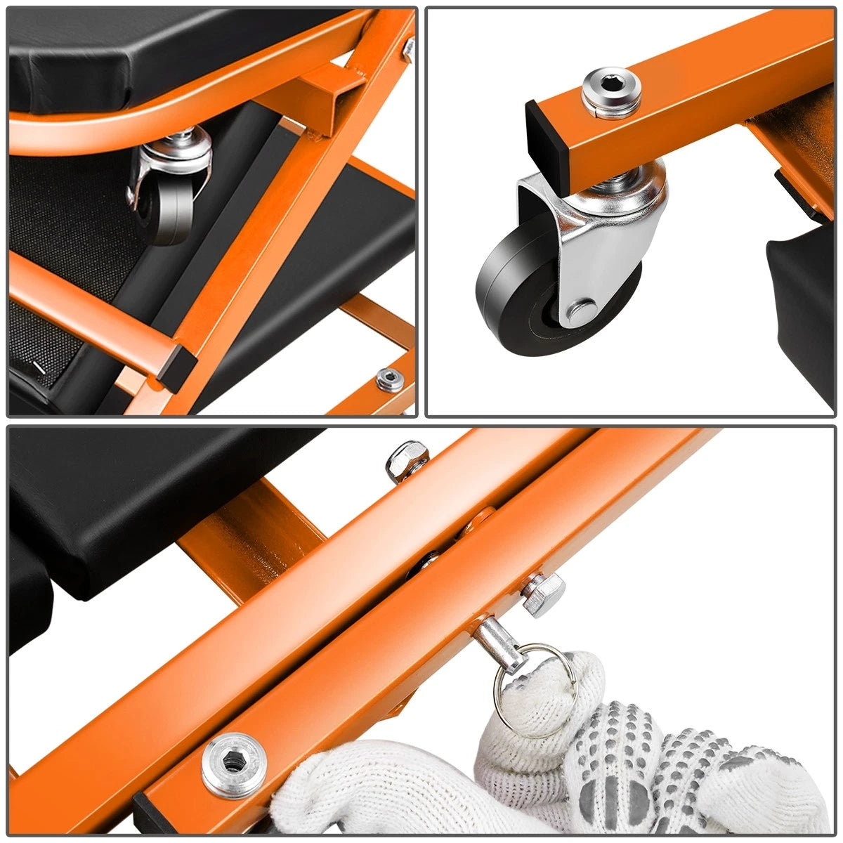 2-in-1 Rolling Creeper for Universal Use (40"x 4.7"x 17.3", 330lbs Capacity)