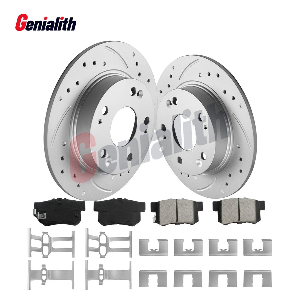 Rear Brake Rotors + Ceramic Pads for Honda Civic Acura ILX (2006–2015)