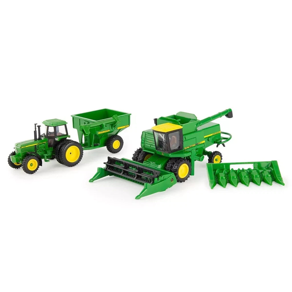 Harvest Set 1:64 for John Deere 7720 Combine, 4555 Tractor & 500 Cart