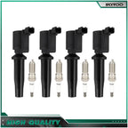 Set of 4 Ignition Coils & Spark Plugs for Ford Escape Fusion (2009–2020)