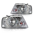 Clear Chrome Headlights for Ford F150 Lincoln Mark LT (2004–2008)