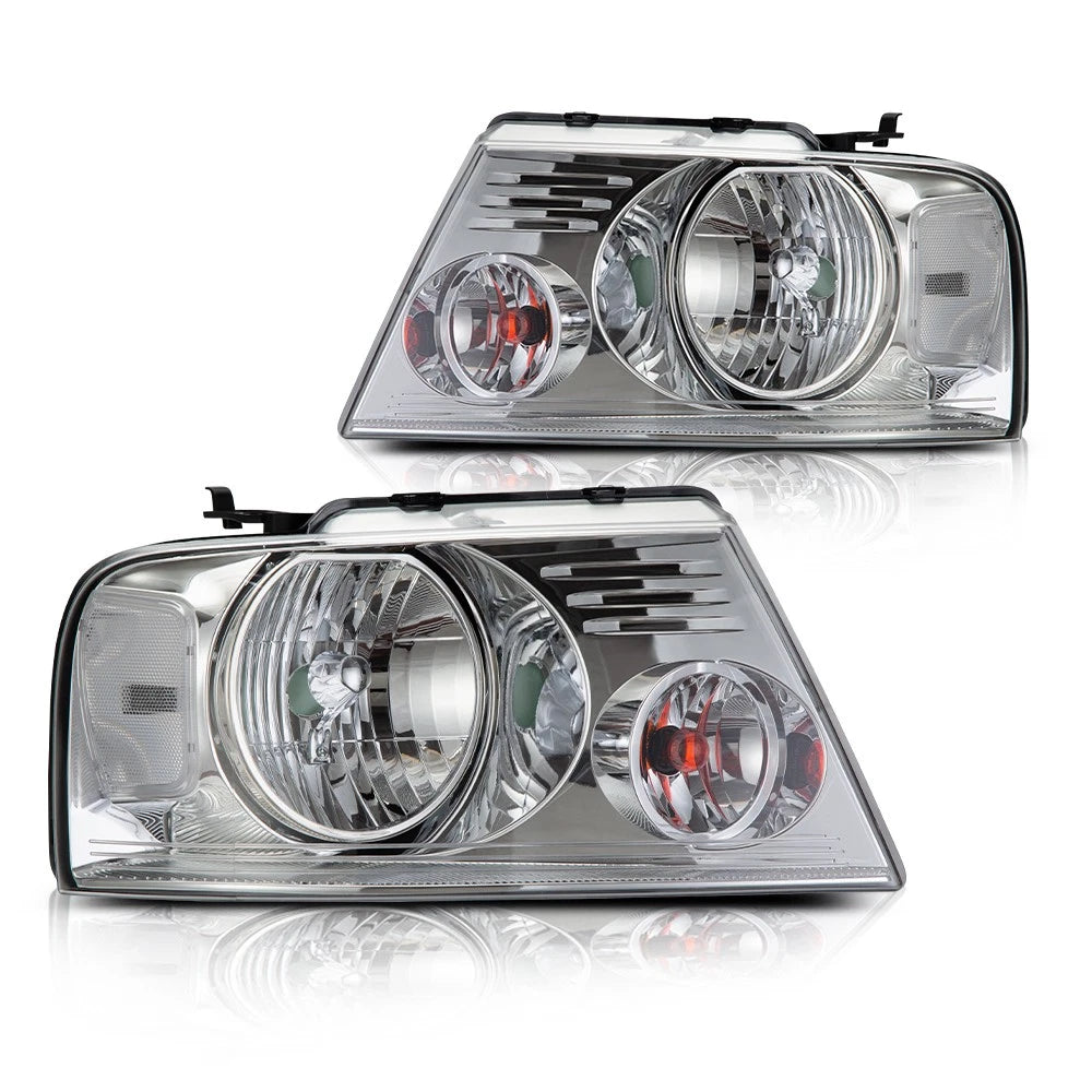 Clear Chrome Headlights for Ford F150 Lincoln Mark LT (2004–2008)