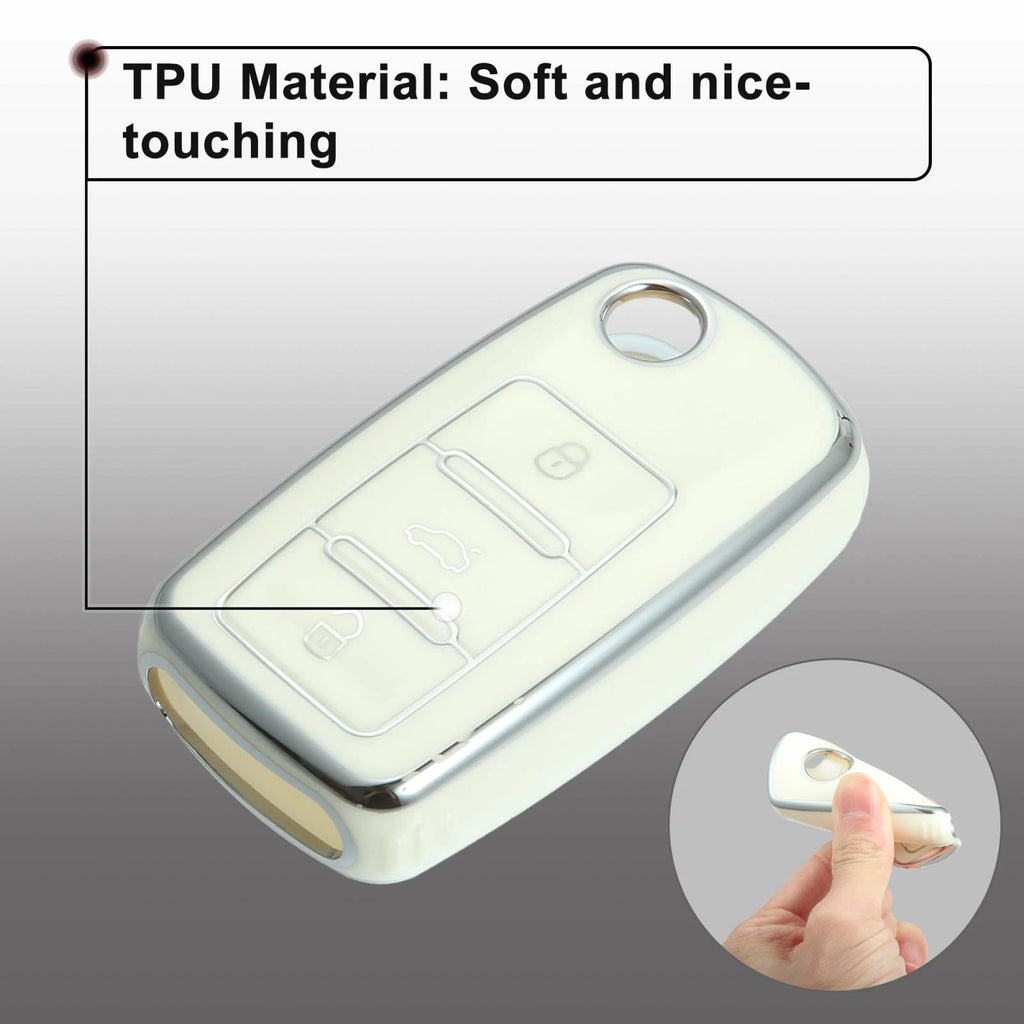 Silicone Key Fob Case Cover for VW Jetta Tiguan Passat Polo (2010–2023)