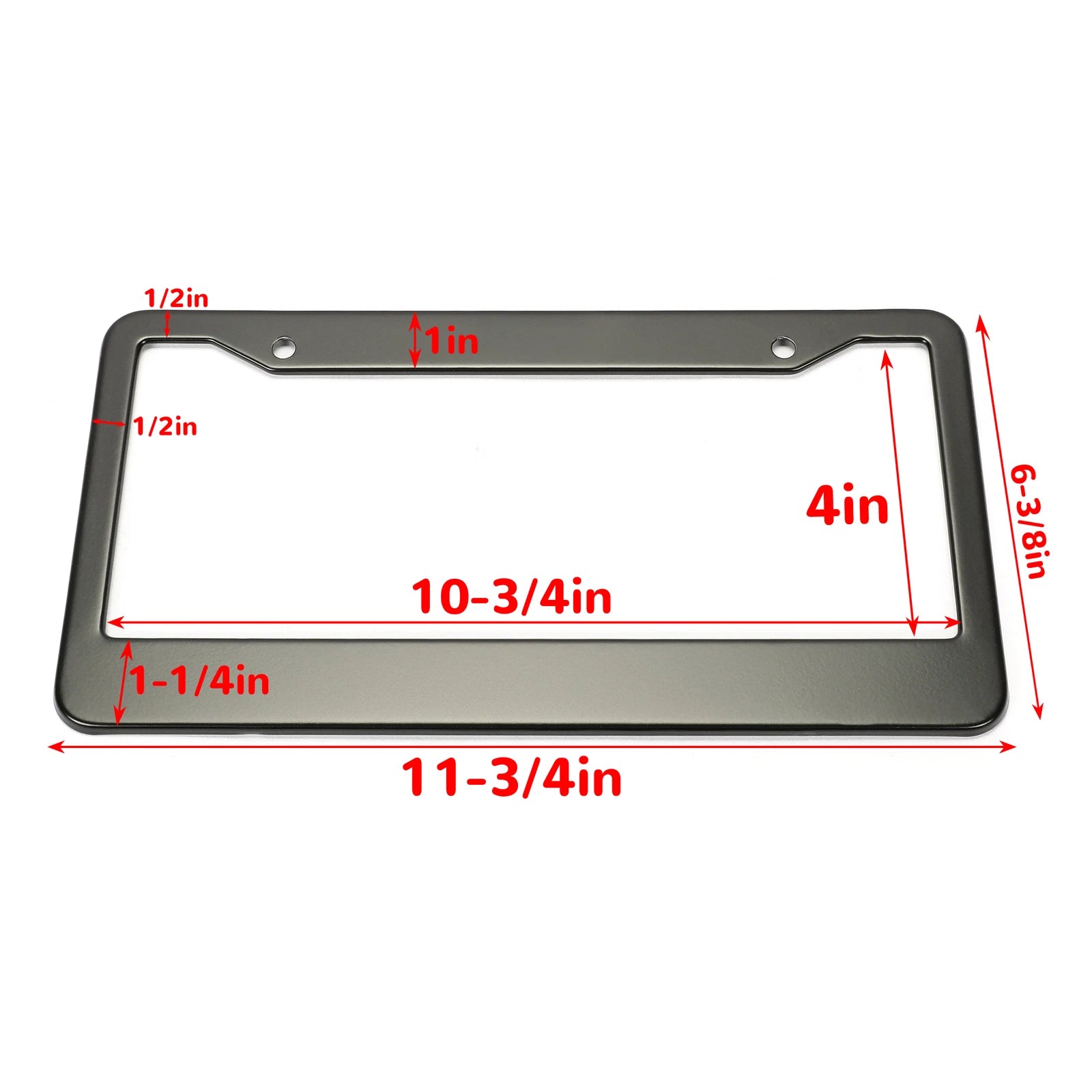 2X Stainless Steel Black License Plate Frame Tag Cover Caps