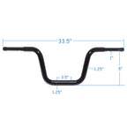 12" Black Fat Mini Ape Handlebar w/ Riser for Harley Softail (2018–2023)