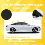 6X Chrome Delete Vinyl Matte Black Window Trim for Honda Accord (2018â2022)