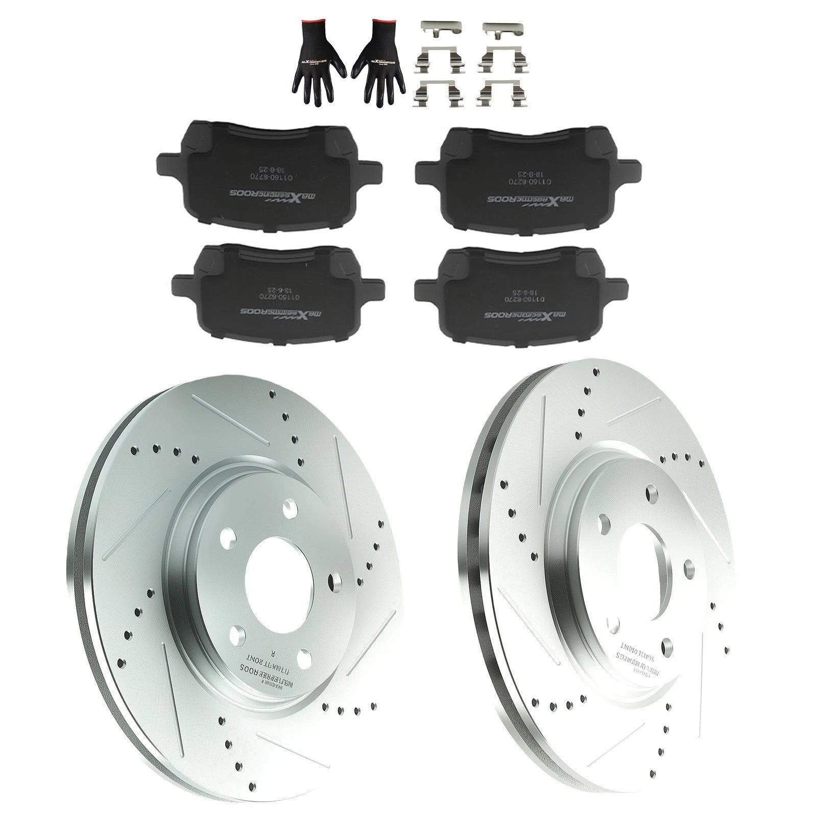 Front Drilled Brake Rotors and Pads Set for Chevrolet Malibu (2009–2012)