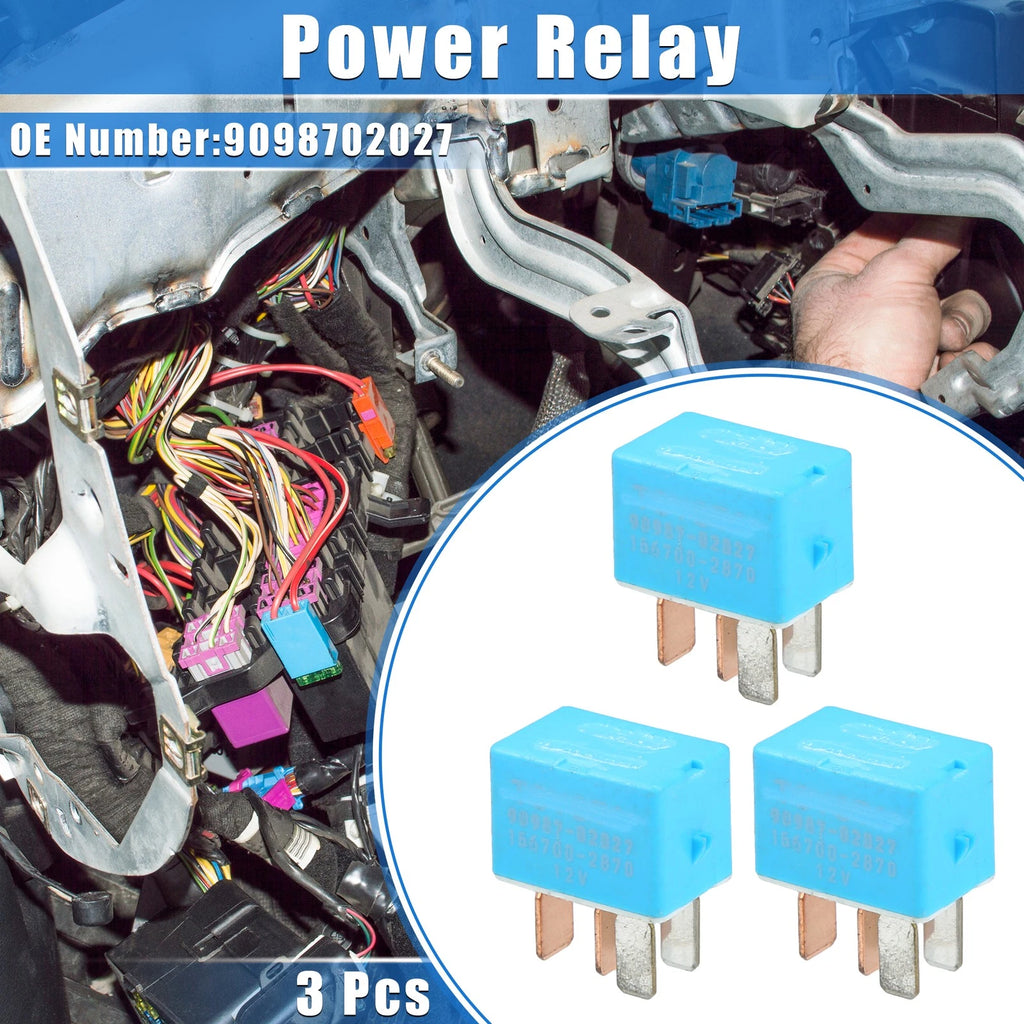 3X 12V 4 Pins Car Relay No. 9098702027 for Toyota 4Runner, Scion TC (2006–2022)