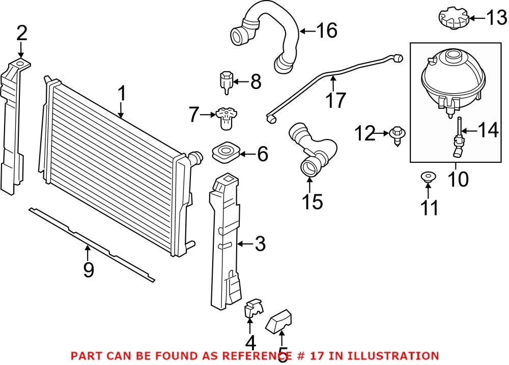 Engine Coolant Overflow Hose for BMW (17128651298)