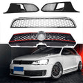 Front Upper Lower Grill with Red Trim for VW Jetta MK6 (2011-2014)