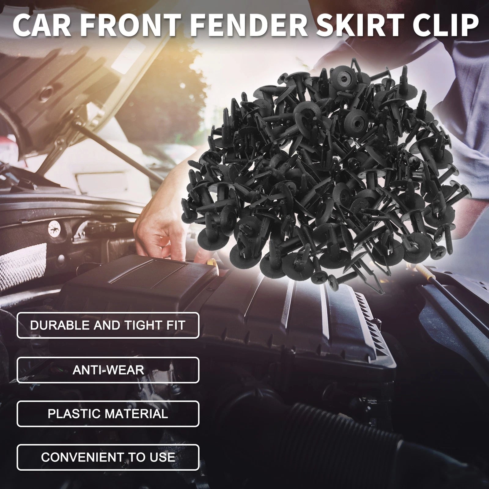 100 Pcs Front Fender Skirt Clip for Ford Edge (2007–2014) & Escort (1981–2003)