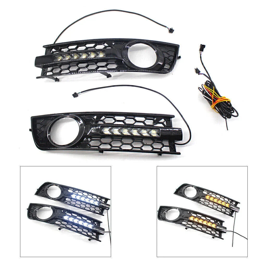 DRL Turn Signal Fog Light Covers for Audi A4 B6 Sedan (2001-2005)