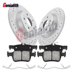 Set of 2 302mm Rear Disc Rotors & Ceramic Brake Pads for Ford Fusion Lincoln MKZ (2013–2016)