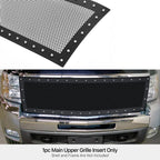 Stainless Black Rivet Mesh Grille for Chevy Silverado 2500/3500 (2007-2010)