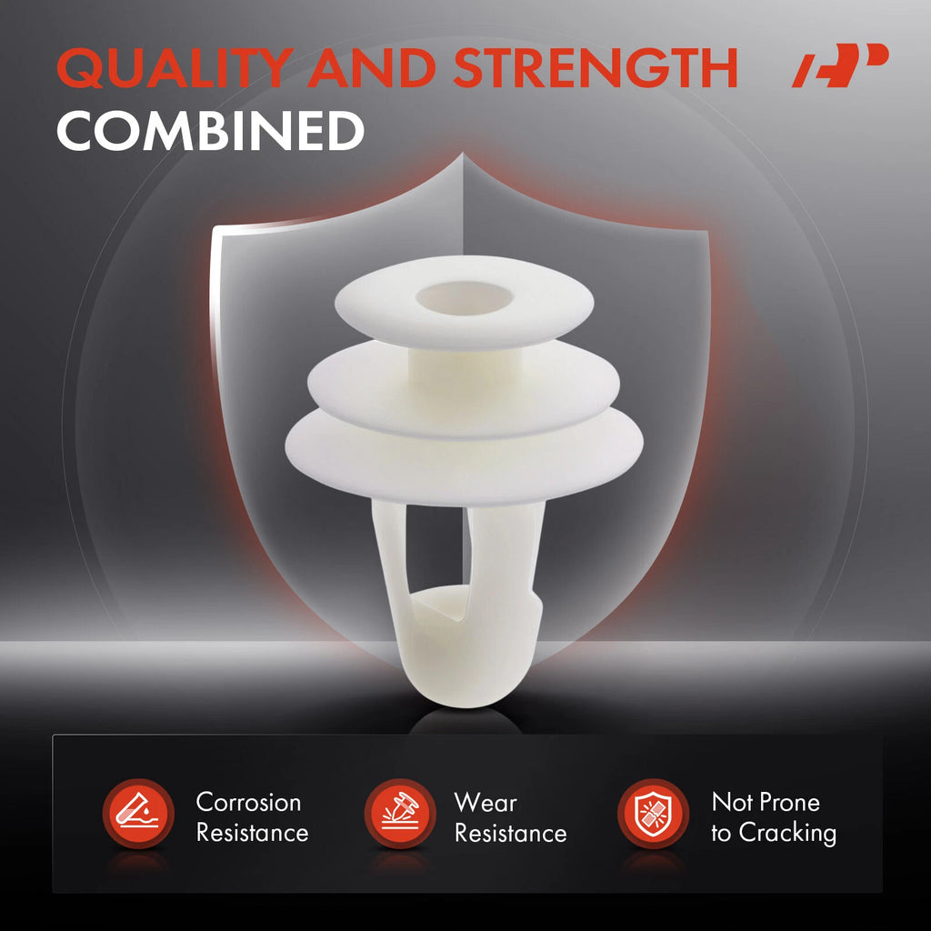 50Pcs 10mm Door Trim Panel Retainer Clip Triple Head for Toyota (–)
